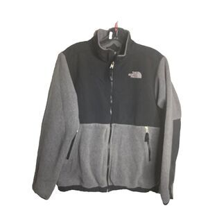 The North Face Denali Polartec Fleece Winter Jacket Large Black Gray Colorblock‎